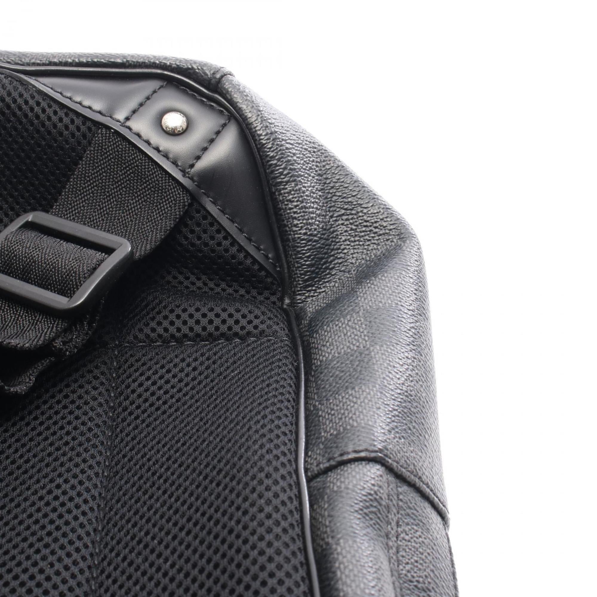 Louis Vuitton Black Coated Canvas Leather Backpack
