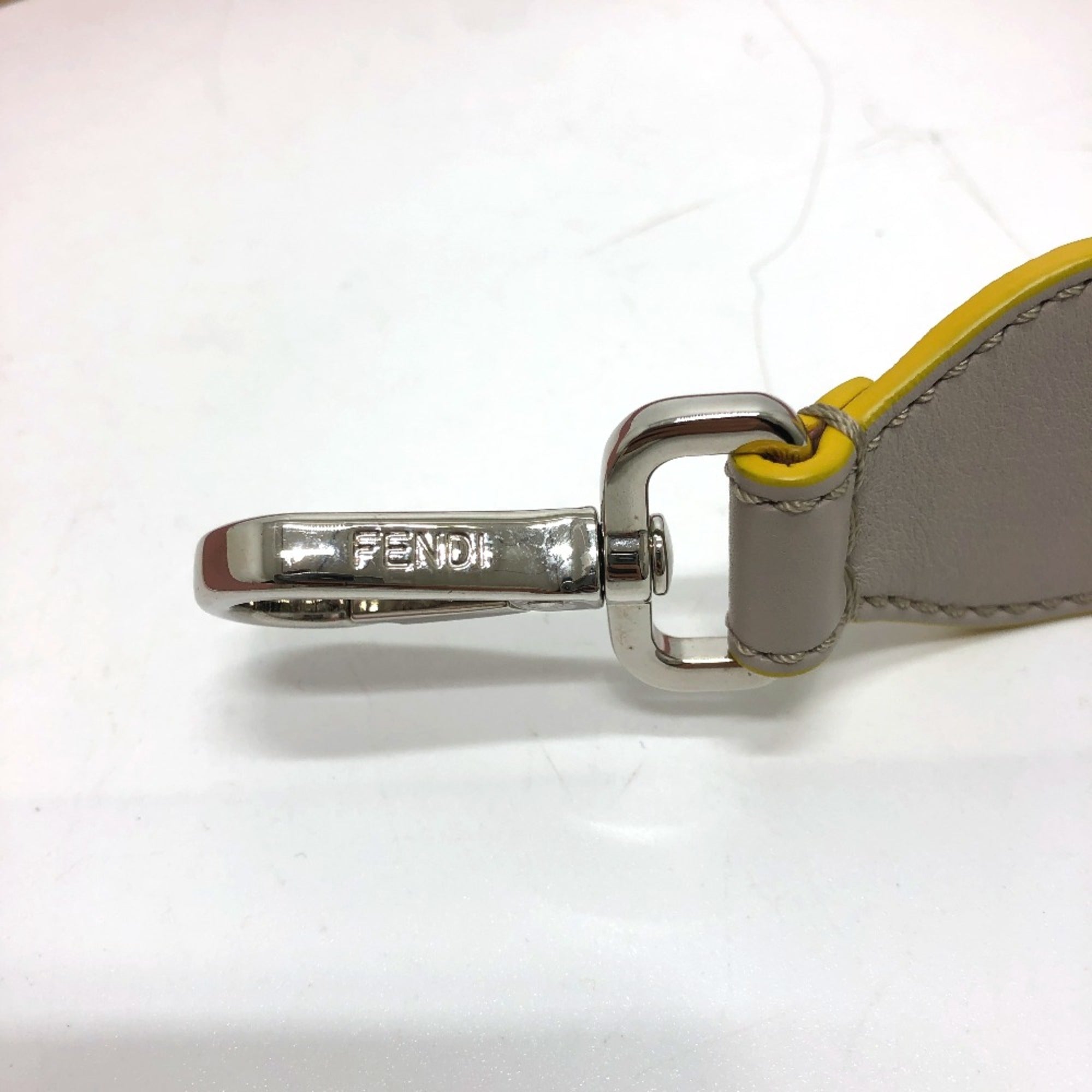 Fendi Gray Leather Chain/Shoulder Wallet