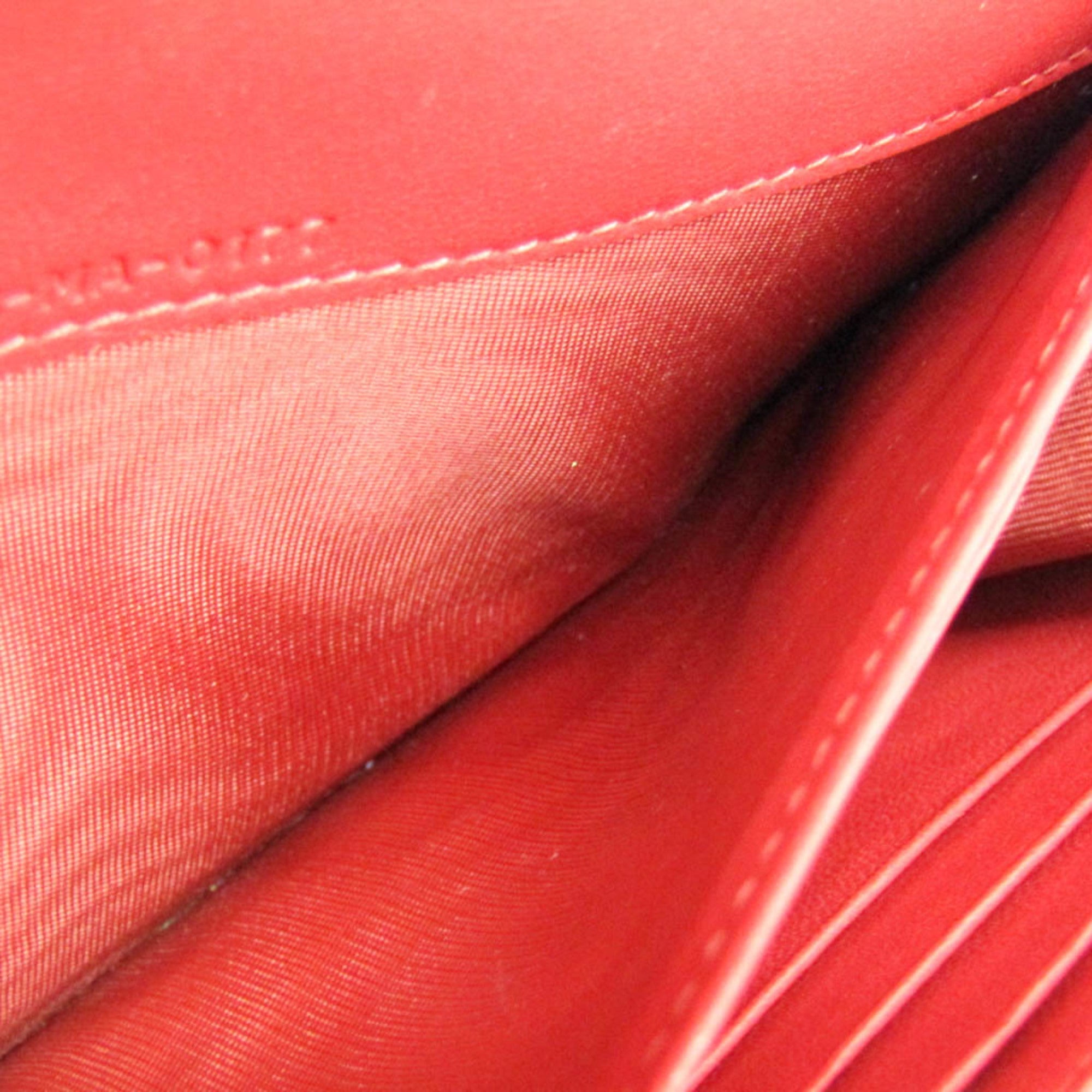 Christian Dior Red Color Leather Chain/Shoulder Wallet (Pre-Owned)