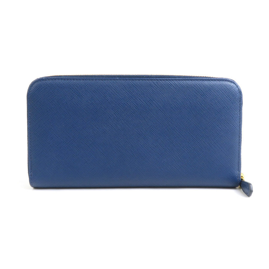 Prada Blue Leather Long Wallet (Bi-Fold)