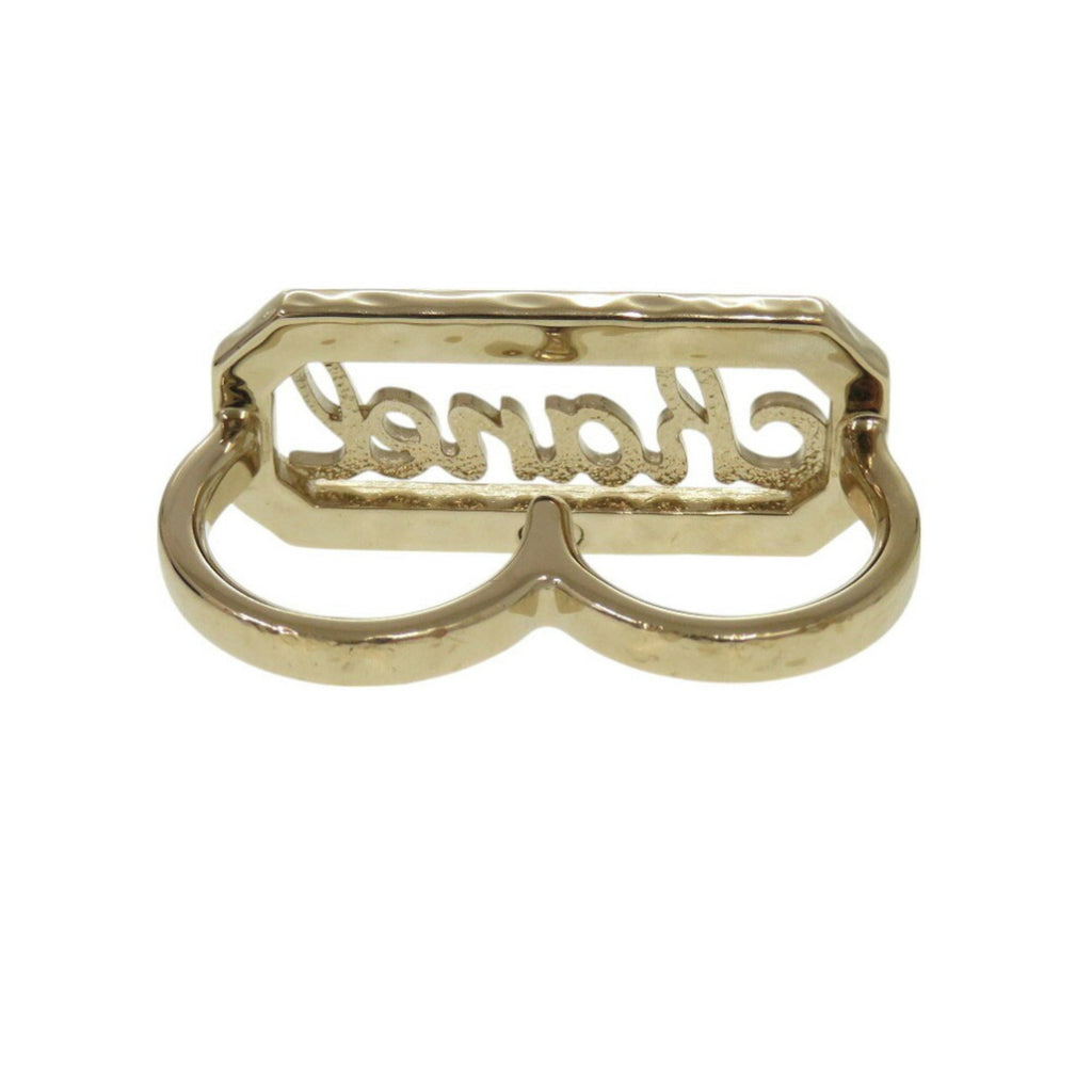 Chanel Gold Artificial Pearl Metal Band Ring