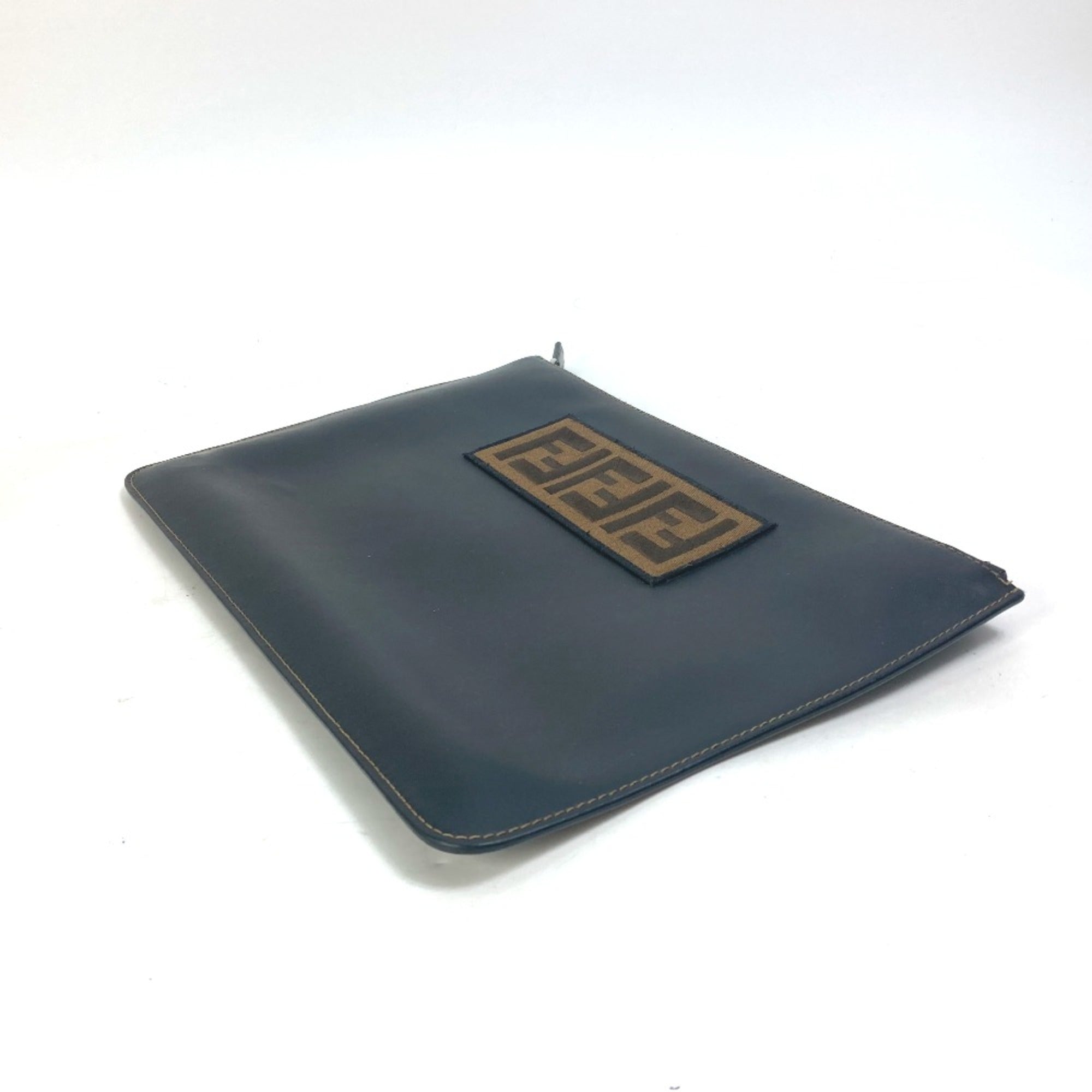 Fendi Black Leather Clutch Bag