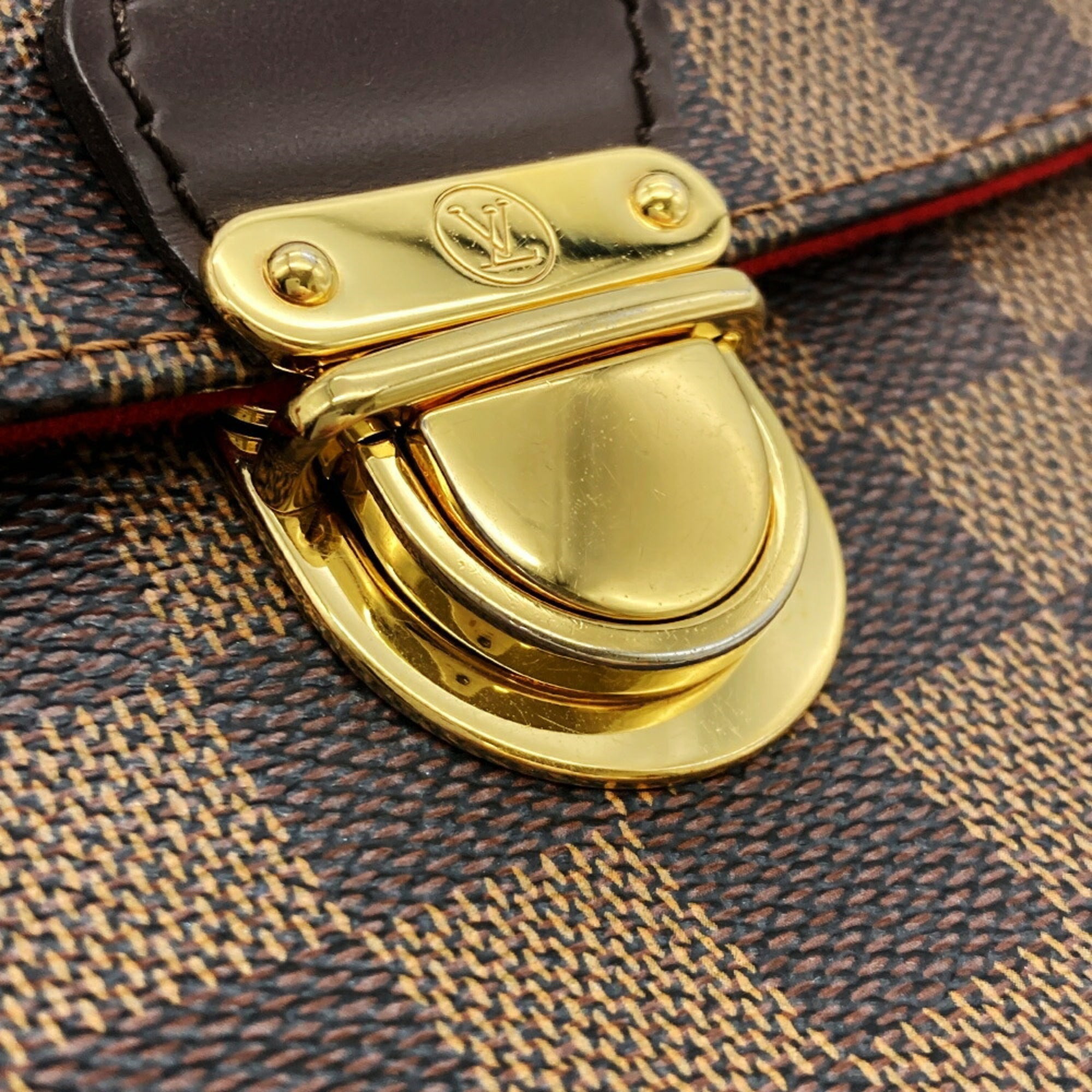 Louis Vuitton Damier Brown Damier Canvas Ebene Galle Leather Shoulder Bag