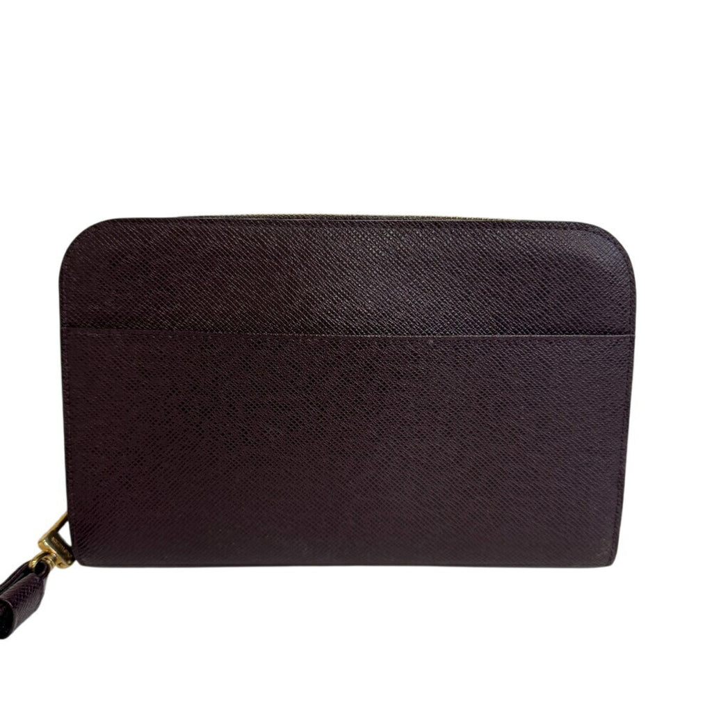 Louis Vuitton Wine Taiga Leather Clutch Bag
