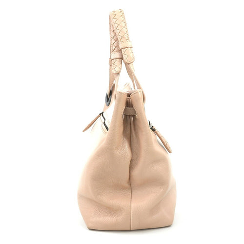 Bottega Veneta Pink Beige Leather Handbag