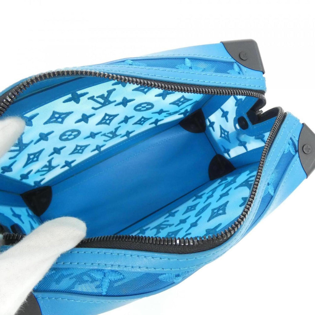 Louis Vuitton Turquoise Leather Nylon Shoulder Bag