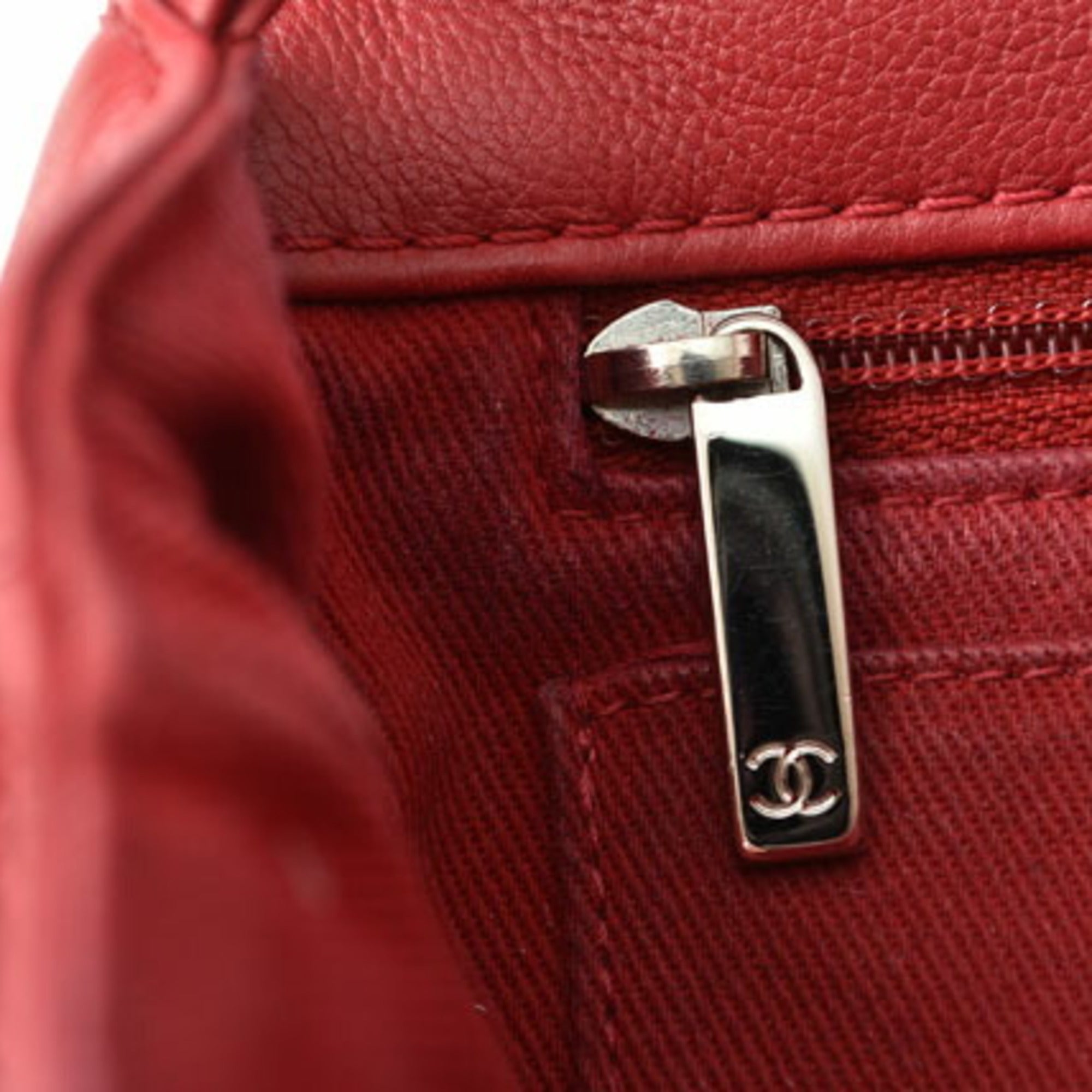 Chanel Red Color Leather Shoulder Bag