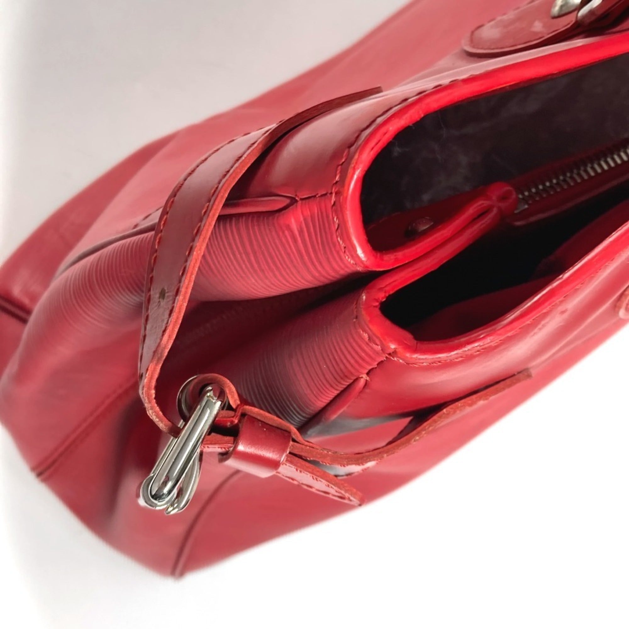 Louis Vuitton Red Color Epi Leather Handbag Shoulder Bag Tote Bag