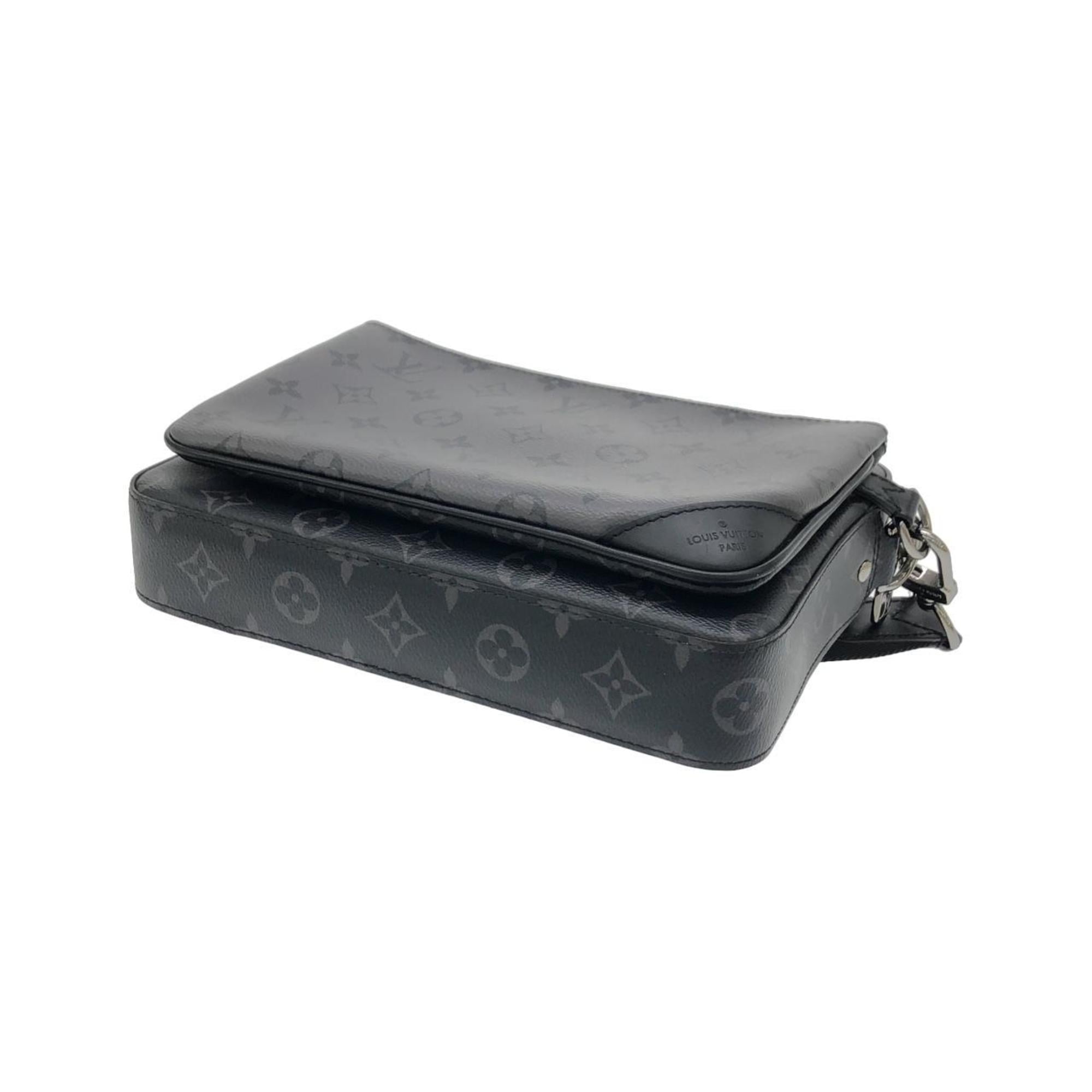 Louis Vuitton Black Gris Coated Canvas Pouch Shoulder Bag