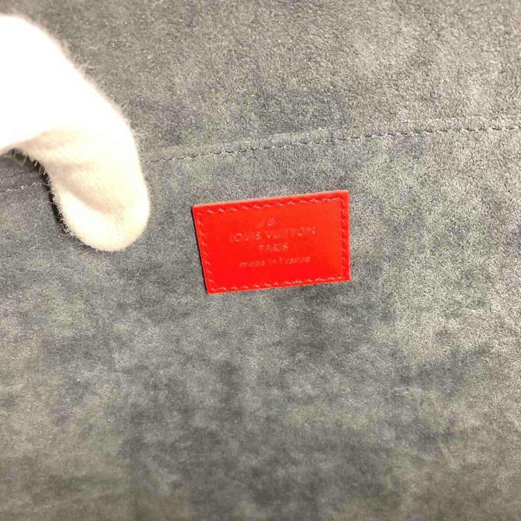 Louis Vuitton Red Color White Epi Leather Clutch Bag Pochette