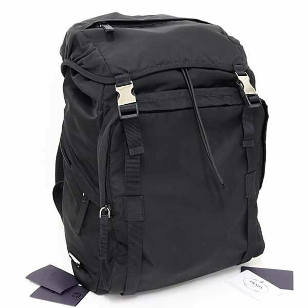 Prada Black Nero Nylon Tessuto Backpack