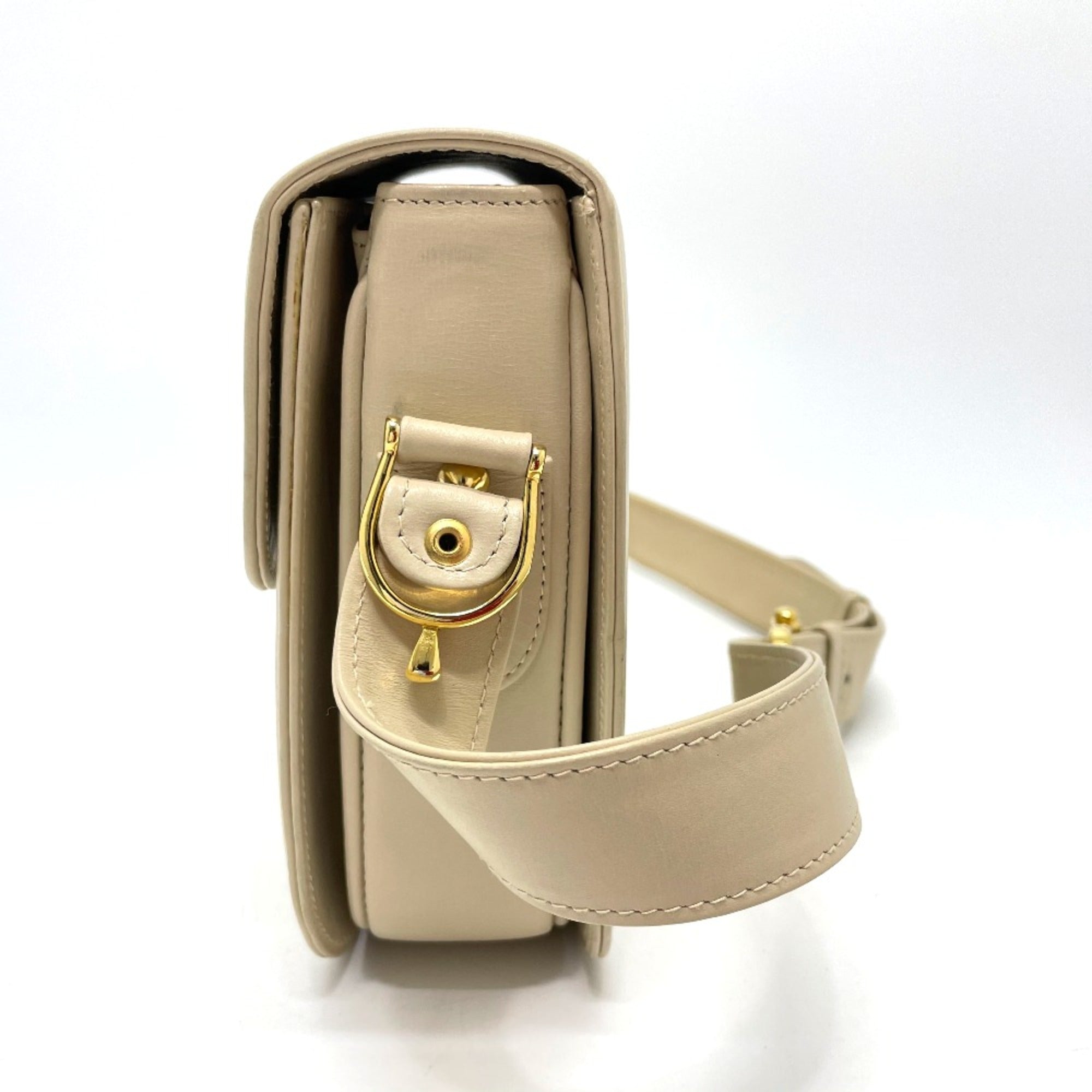 Celine Beige Leather Shoulder Bag
