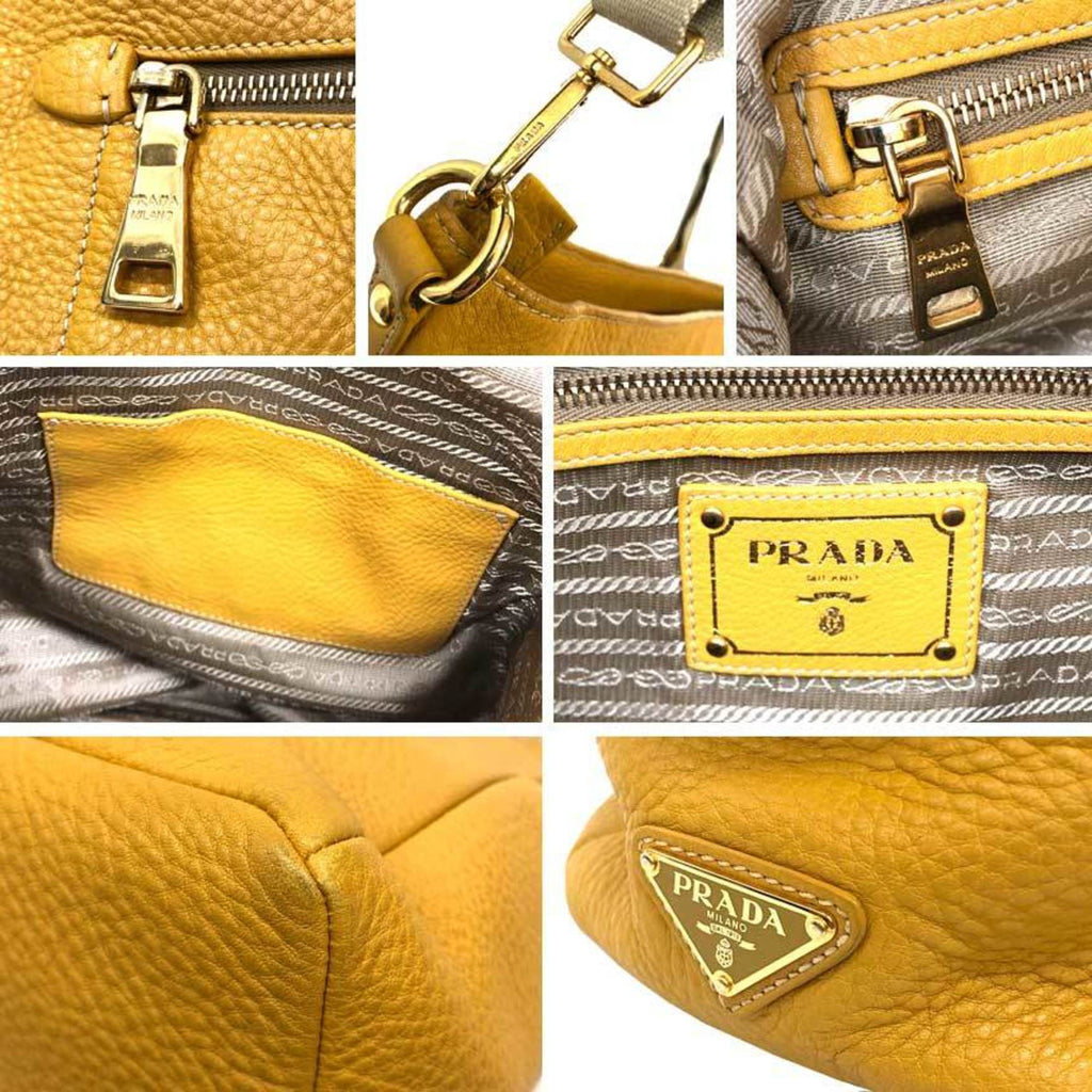 Prada Yellow Leather Shoulder Bag