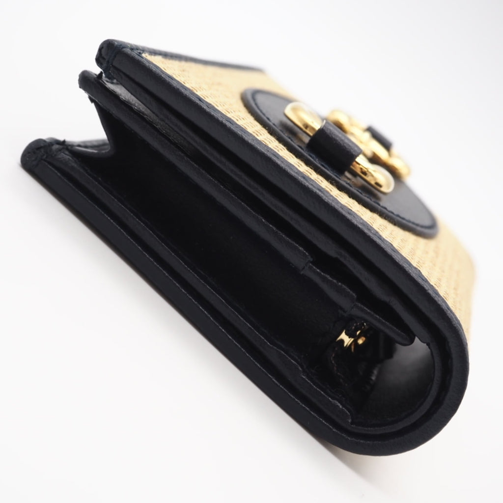 Gucci Beige Black Canvas Wallet (Bi-Fold) (Pre-Owned)