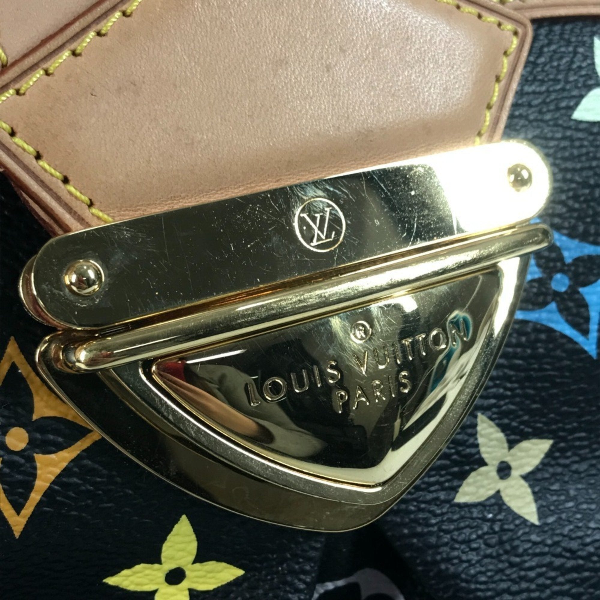 Louis Vuitton Black Multi-Color Noir Monogram Multicolore Canvas Shoulder Bag Tote Bag