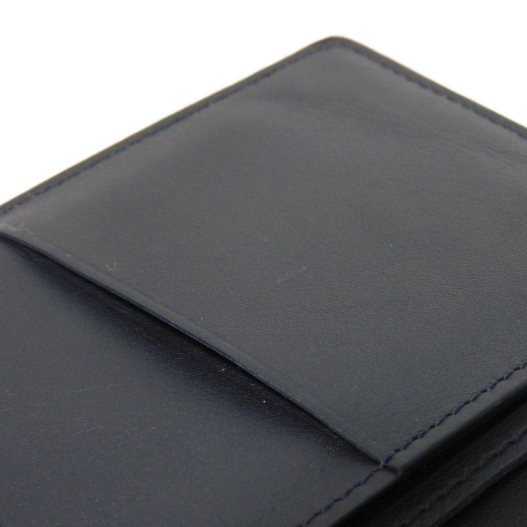 Louis Vuitton Navy Blue White Canvas Leather Long Wallet