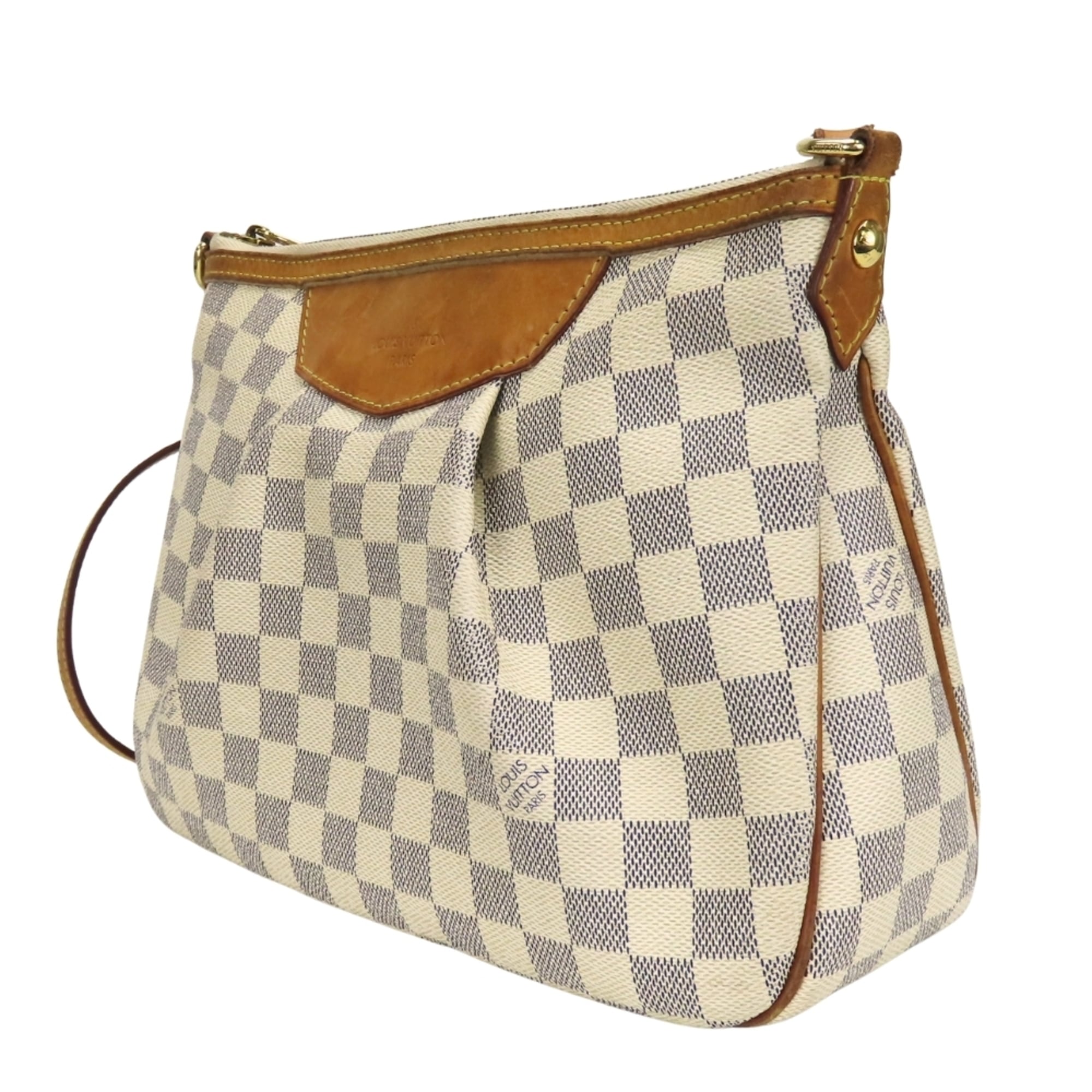 Louis Vuitton White Damier Azur Leather Shoulder Bag