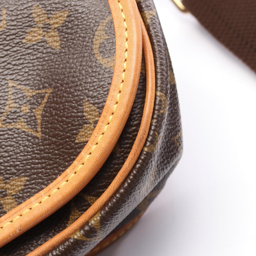 Louis Vuitton Brown Coated Canvas Leather Shoulder Bag
