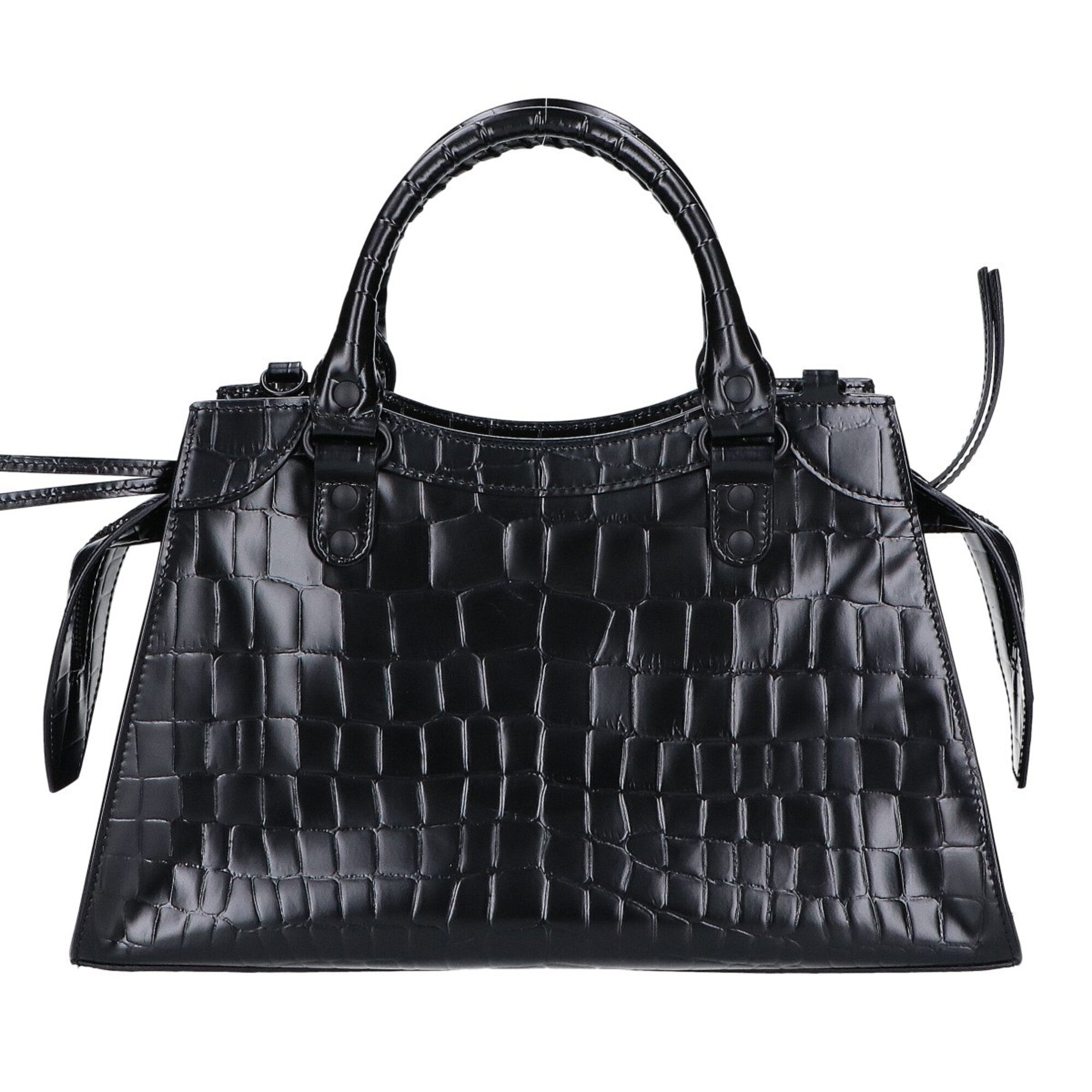 Balenciaga Black Leather Handbag Shoulder