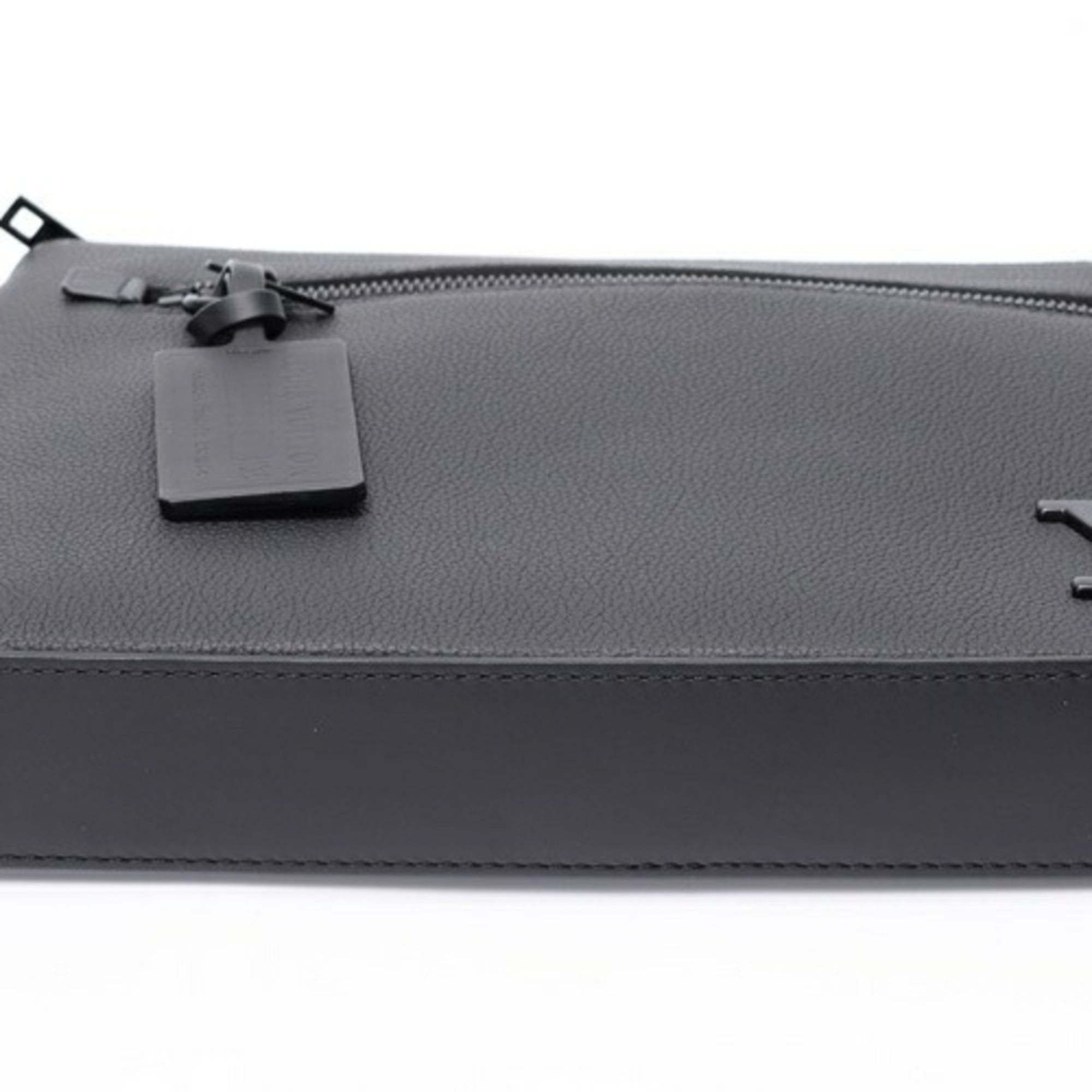 Louis Vuitton Black Noir Leather Clutch Bag Pouch