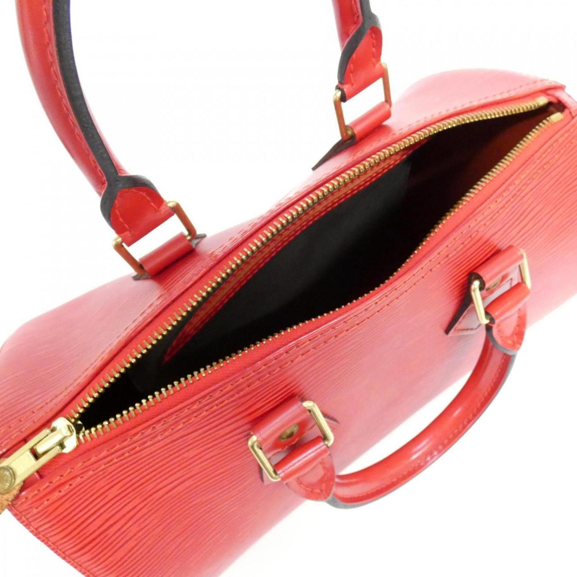 Louis Vuitton Red Color Leather Boston Bag