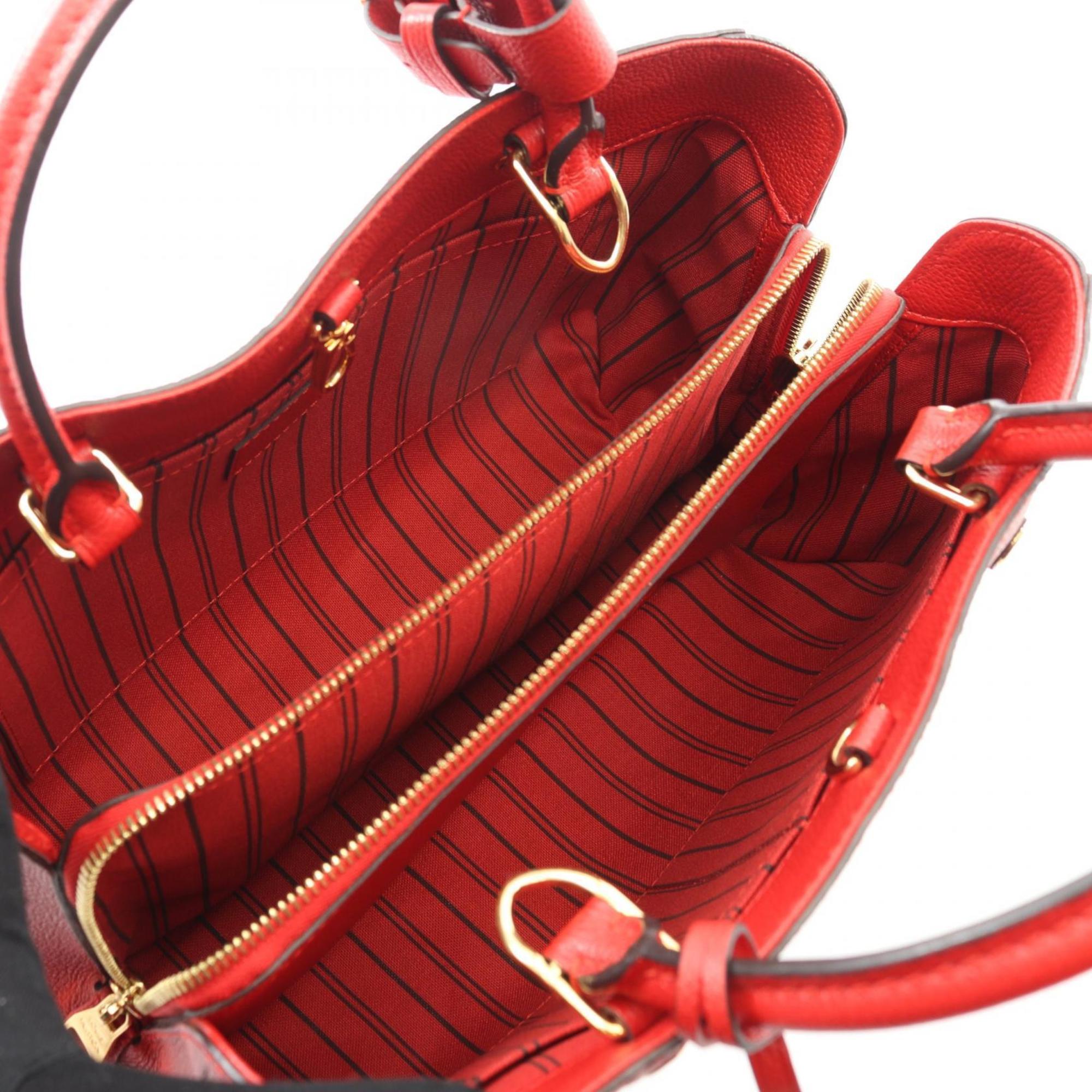 Louis Vuitton Red Color Monogram Empreinte Leather Handbag