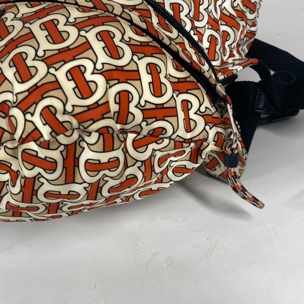 Burberry Orange White Nylon Fanny Pack Sling Bag