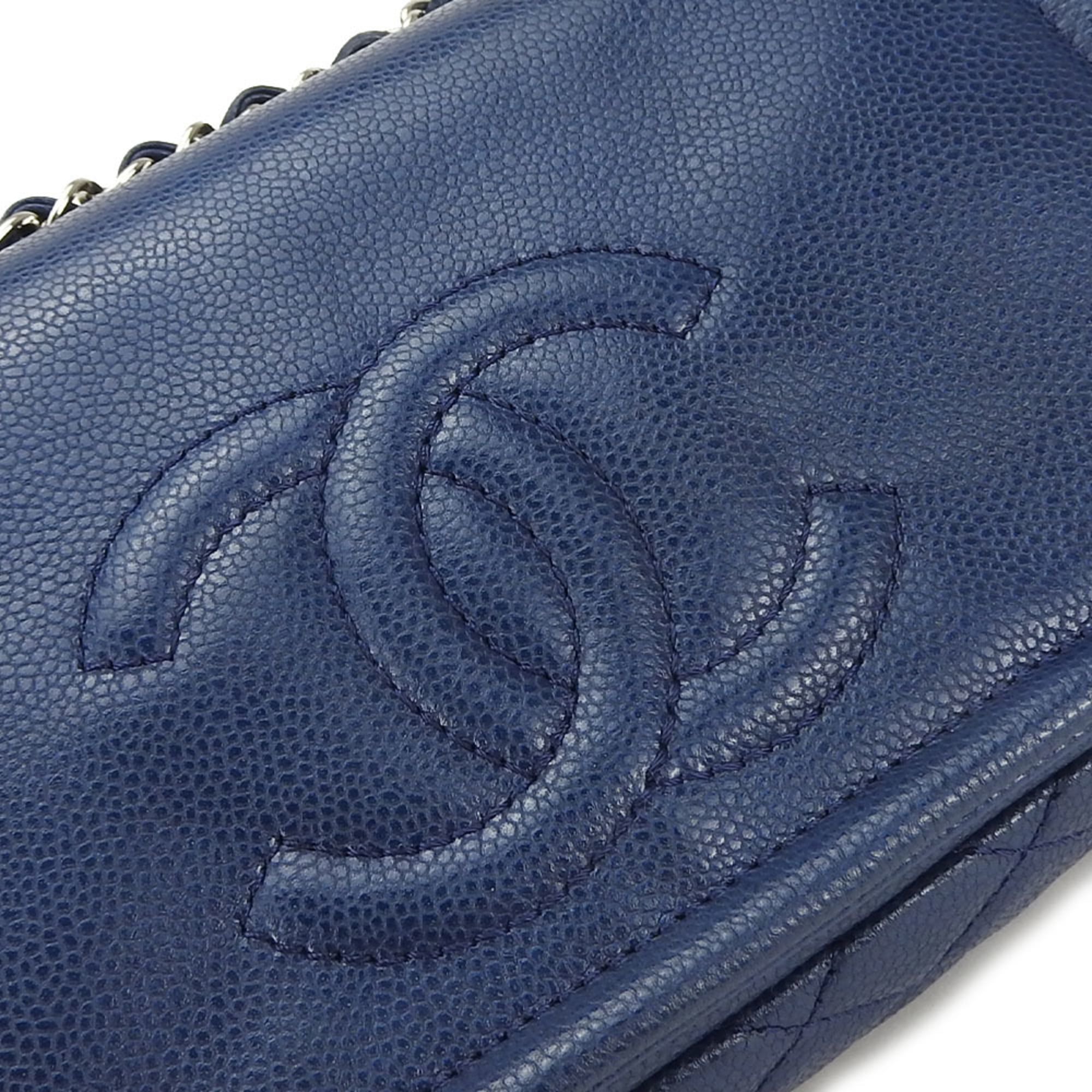 Chanel Matelasse Navy Grained Calfskin Shoulder Bag