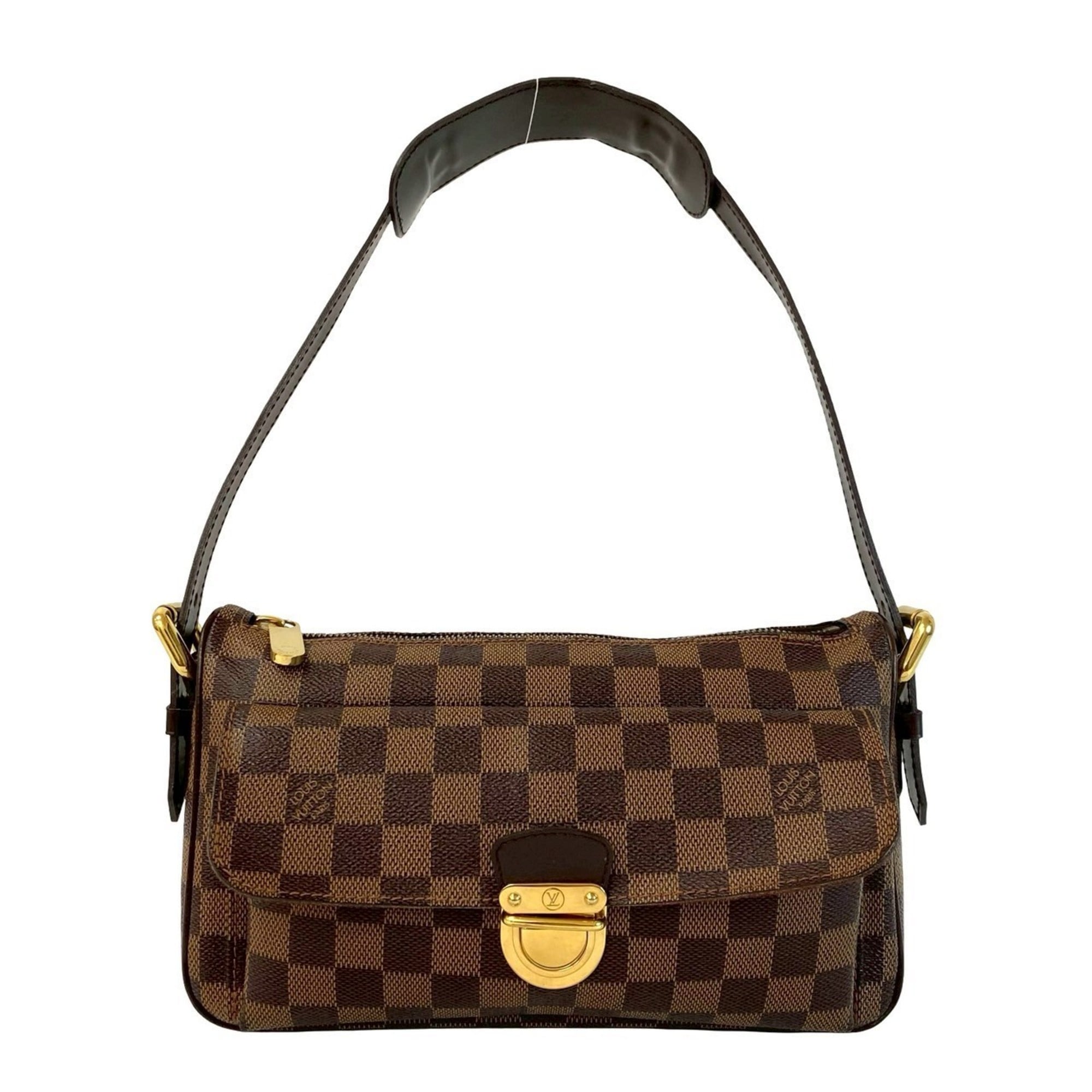 Louis Vuitton Brown Leather Pvc Shoulder Bag Tote Bag