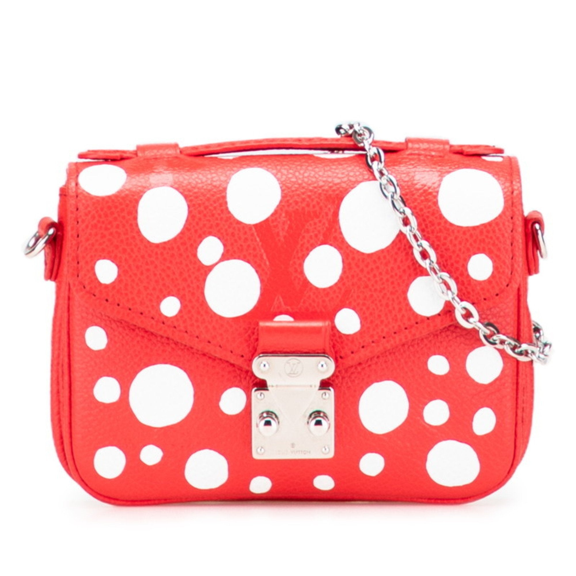 Louis Vuitton Yayoi Kusama Red Color White Leather Handbag Shoulder Bag