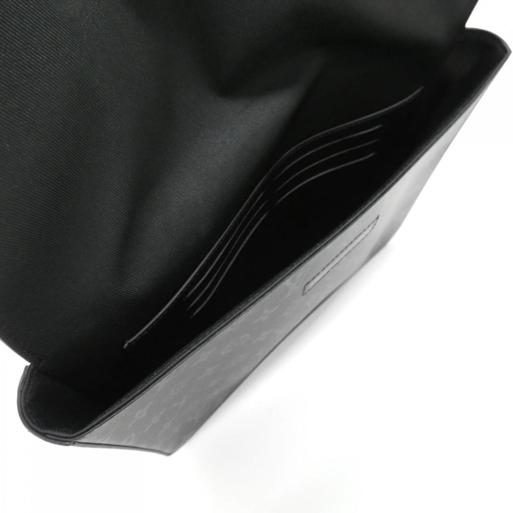 Louis Vuitton Black Coated Canvas Clutch Bag Handbag