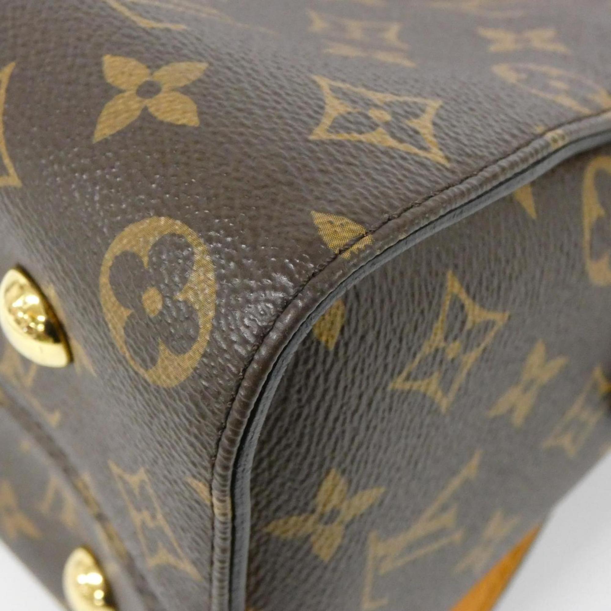 Louis Vuitton Monogram Bordeaux Marine Marron Coated Canvas Leather Handbag