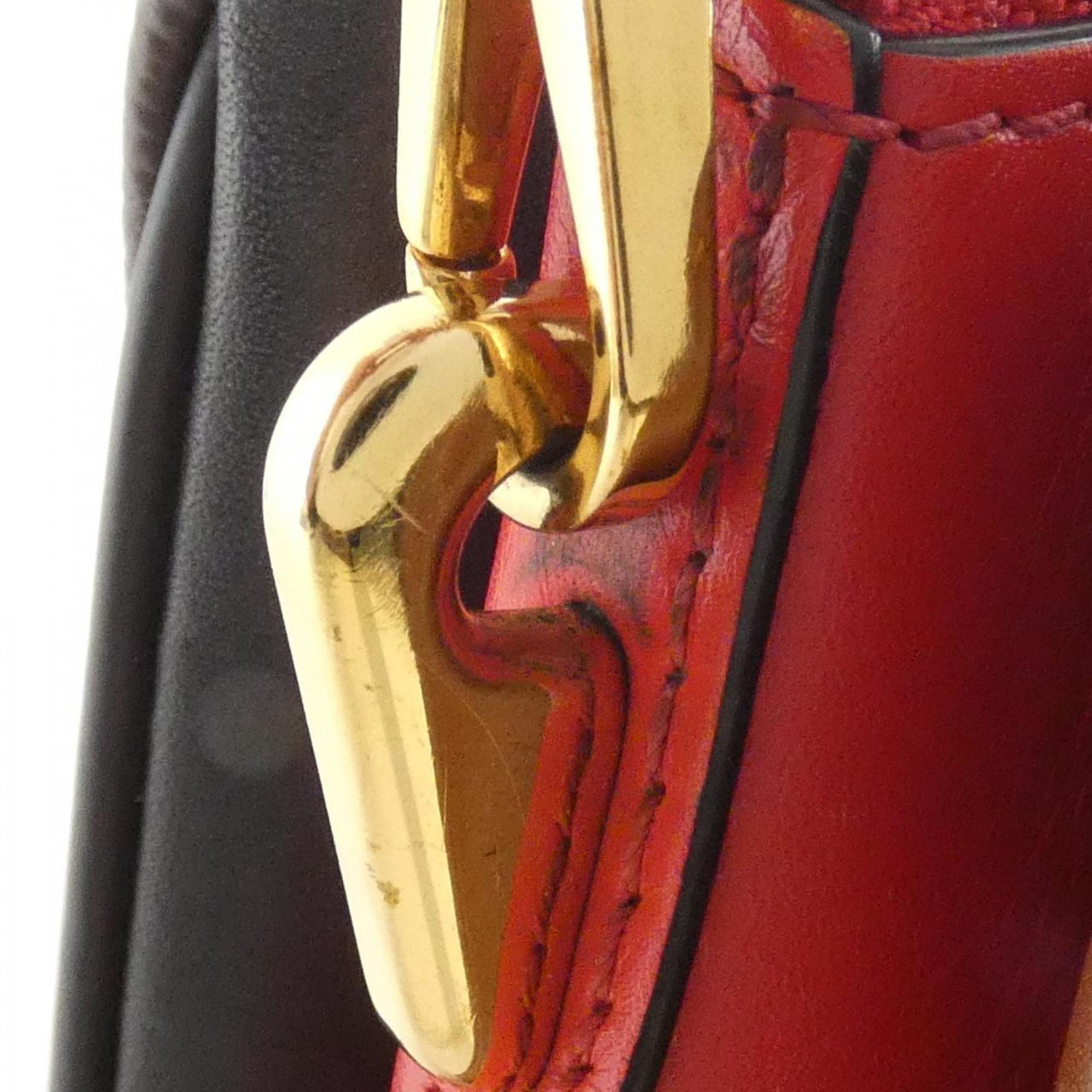 Louis Vuitton Monogram Marron Noir Rouge Coated Canvas Handbag