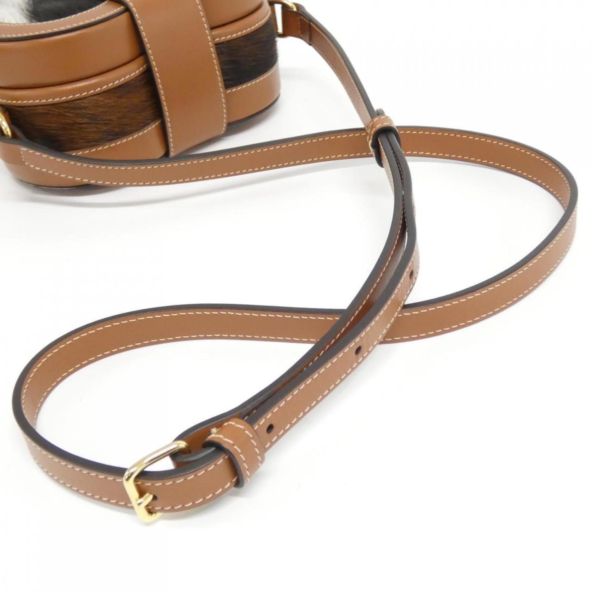Celine Black Brown White Leather Shoulder Bag