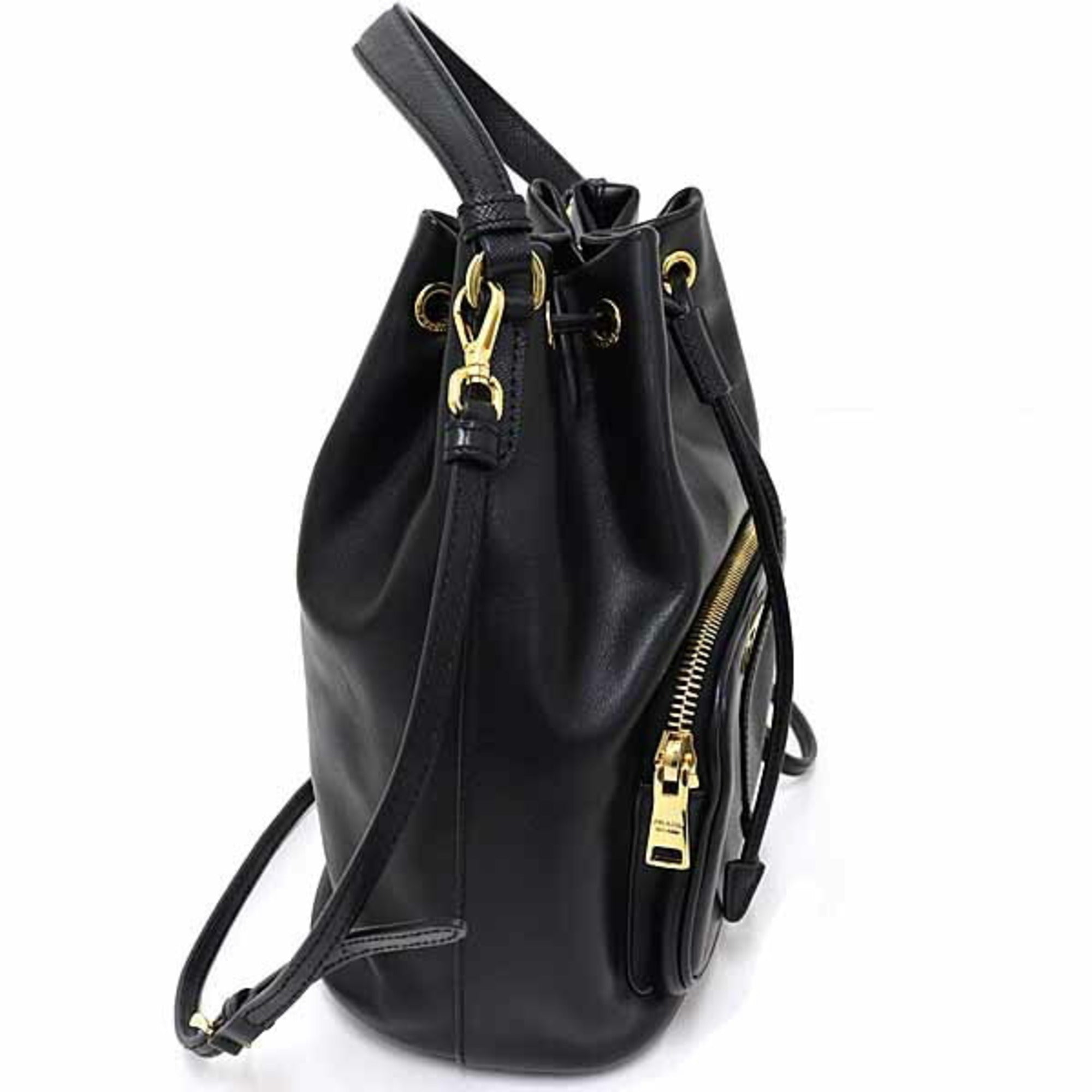 Prada Black Nero Leather Baguette Bag