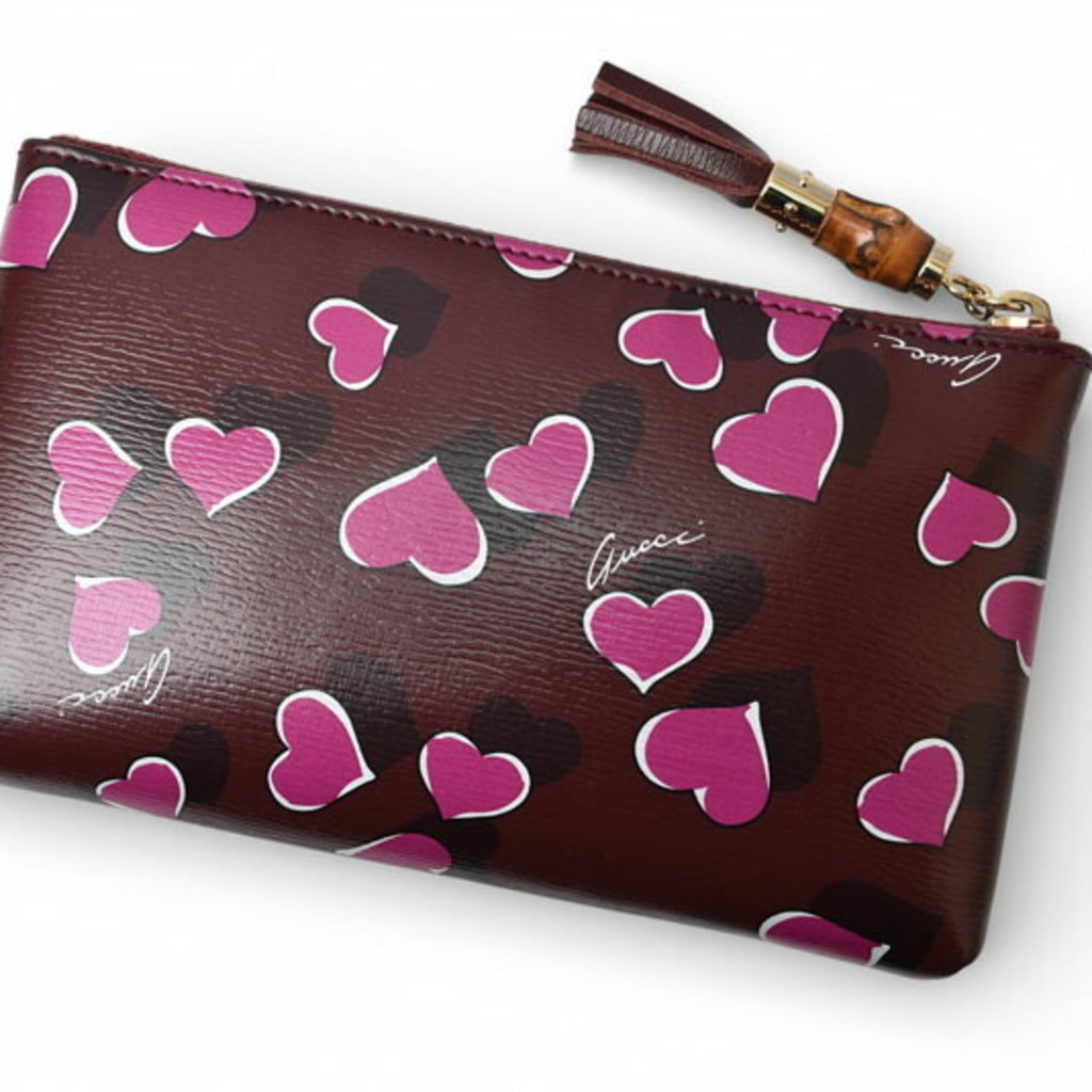 Gucci Bordeaux Pink Leather Pouch (Pre-Owned)