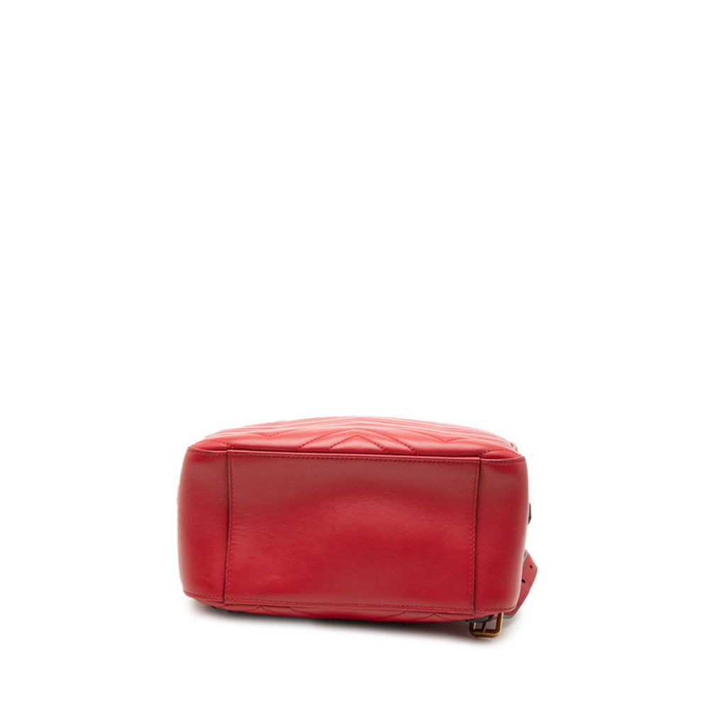 Gucci Red Color Leather Backpack (Pre-Owned)