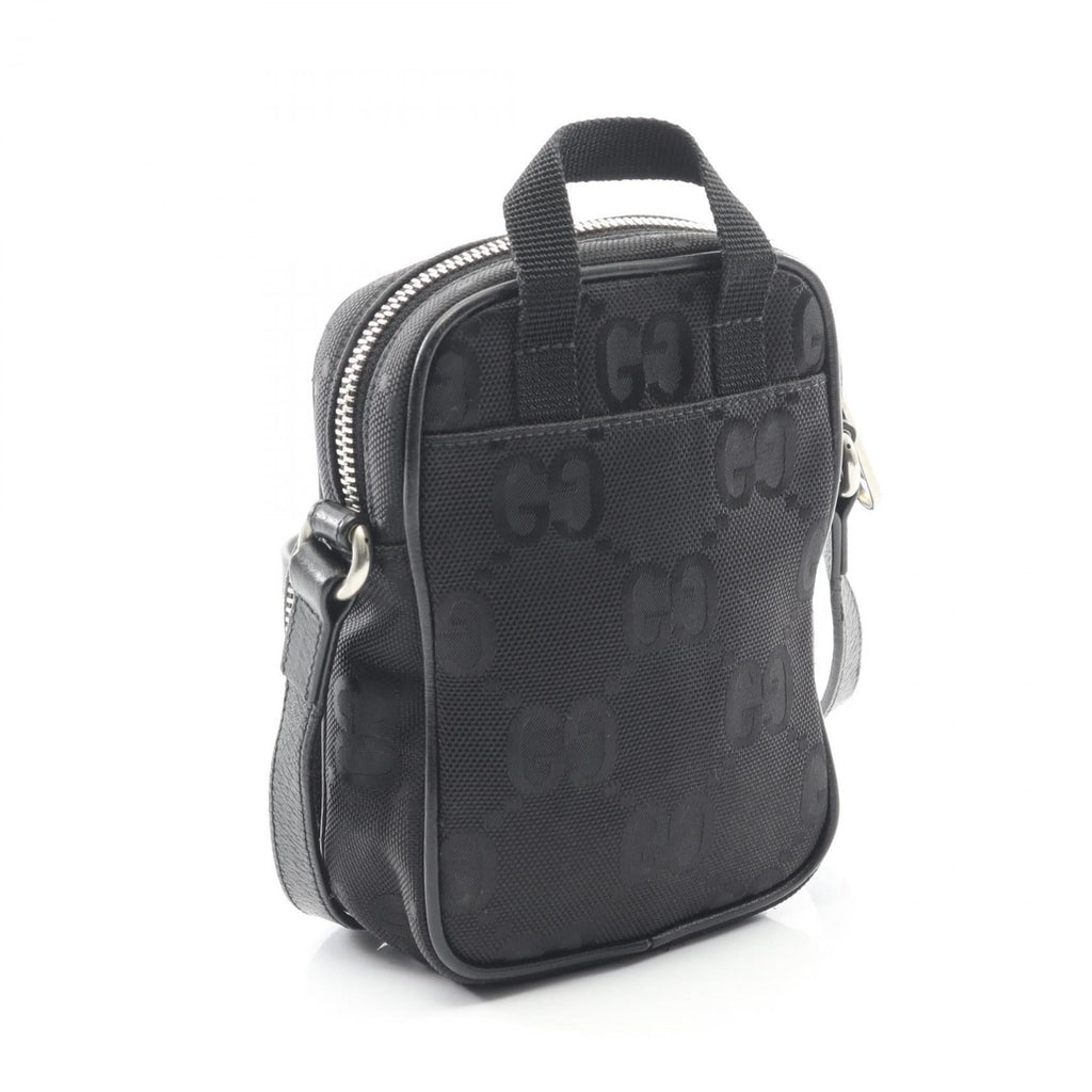 Gucci Black Leather Nylon Canvas Shoulder Bag (Pre-Owned)