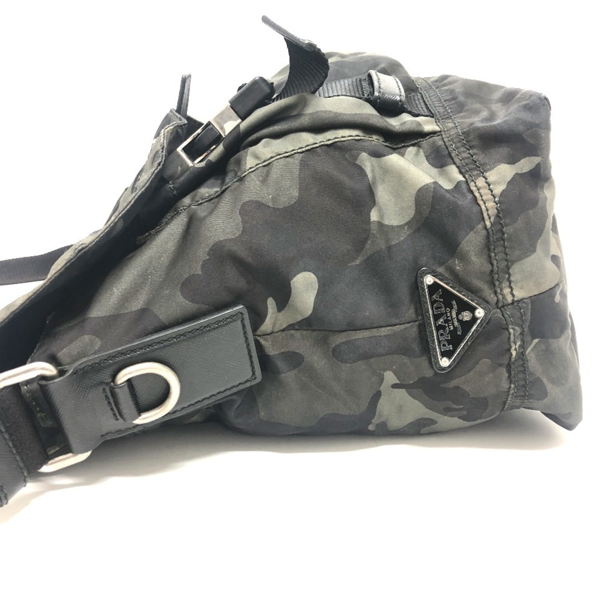 Prada Green Nylon Shoulder Bag