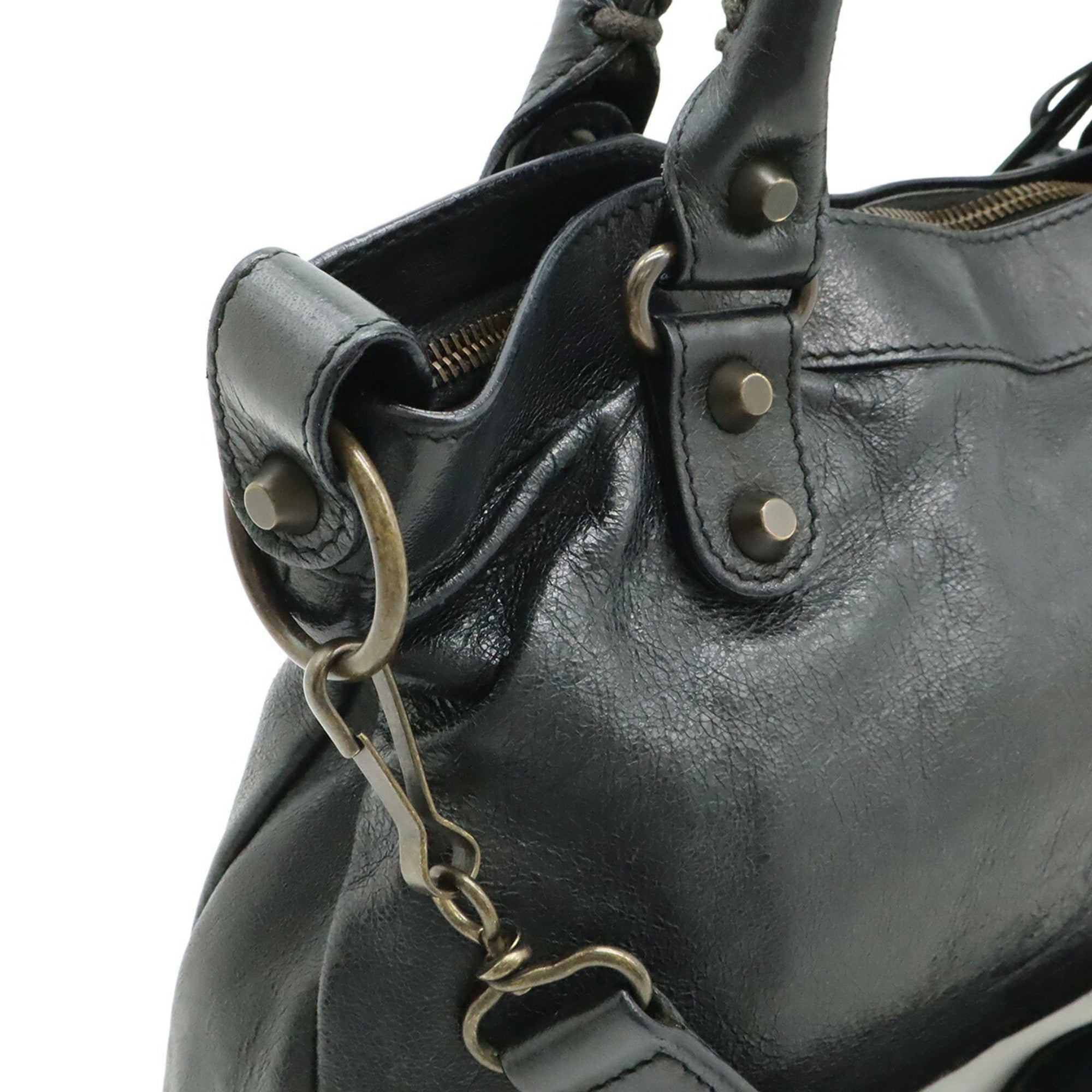 Balenciaga Black Leather Handbag Shoulder