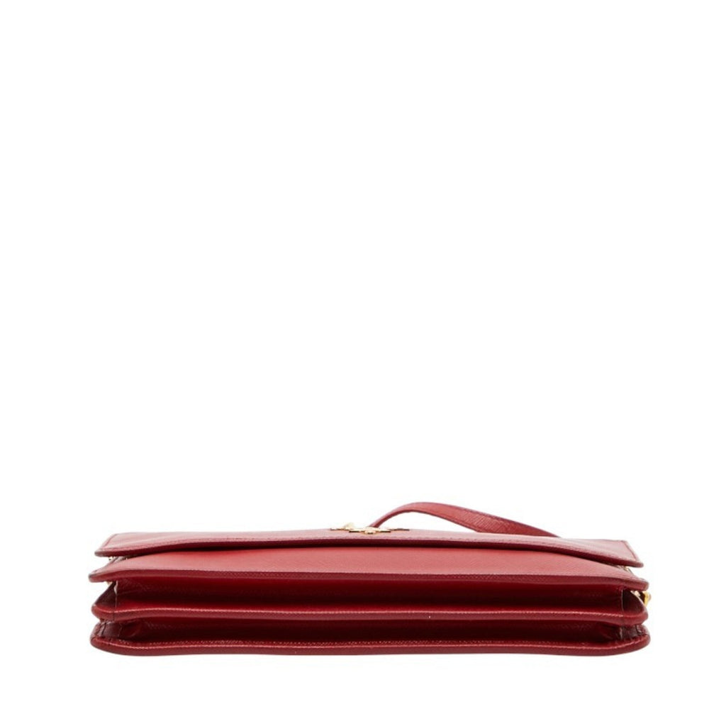 Prada Red Color Leather Shoulder Bag