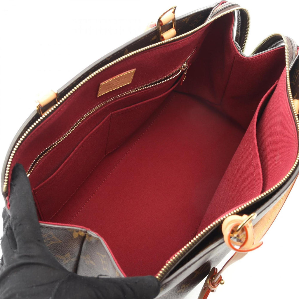 Louis Vuitton Brown Pvc Coated Canvas Leather Handbag