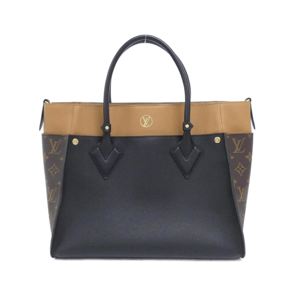 Louis Vuitton Black Leather Coated Canvas Handbag