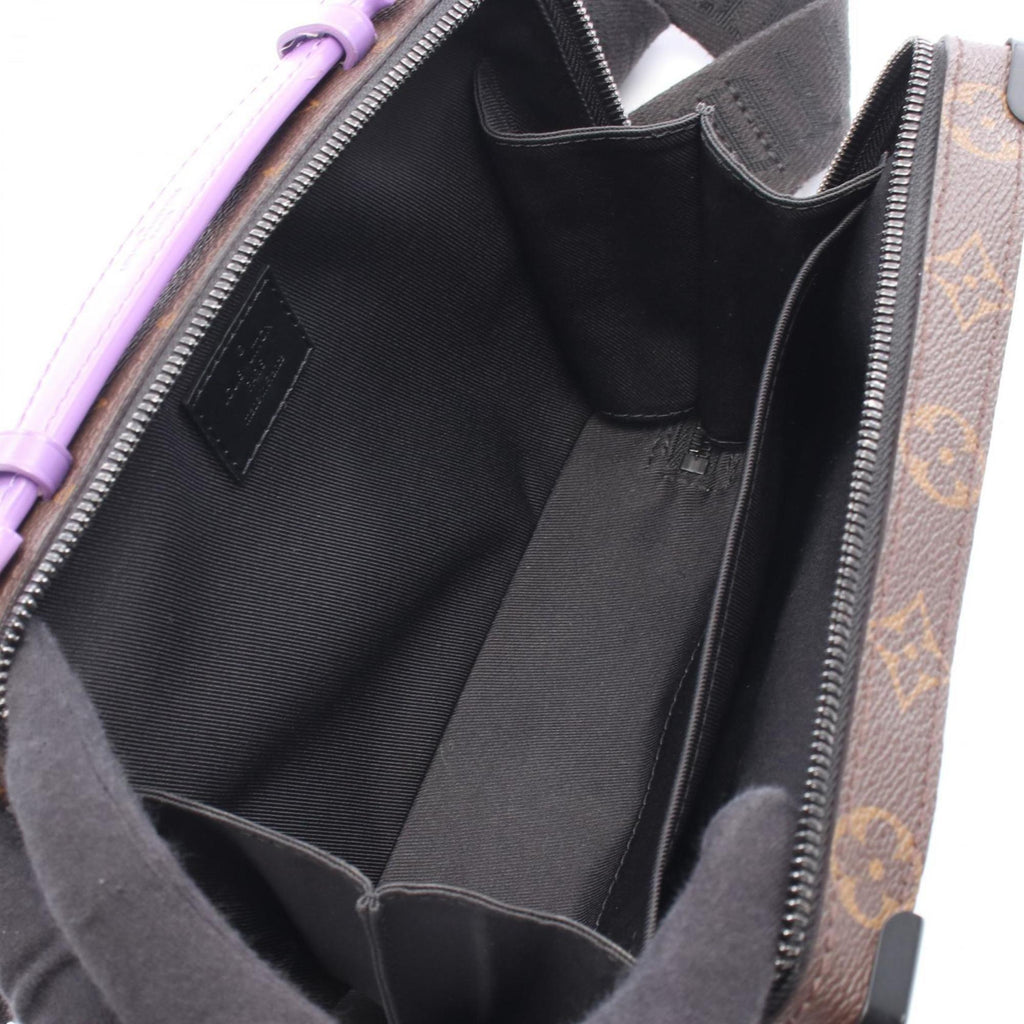 Louis Vuitton Brown Monogram Macassar Purple Coated Canvas Leather Handbag
