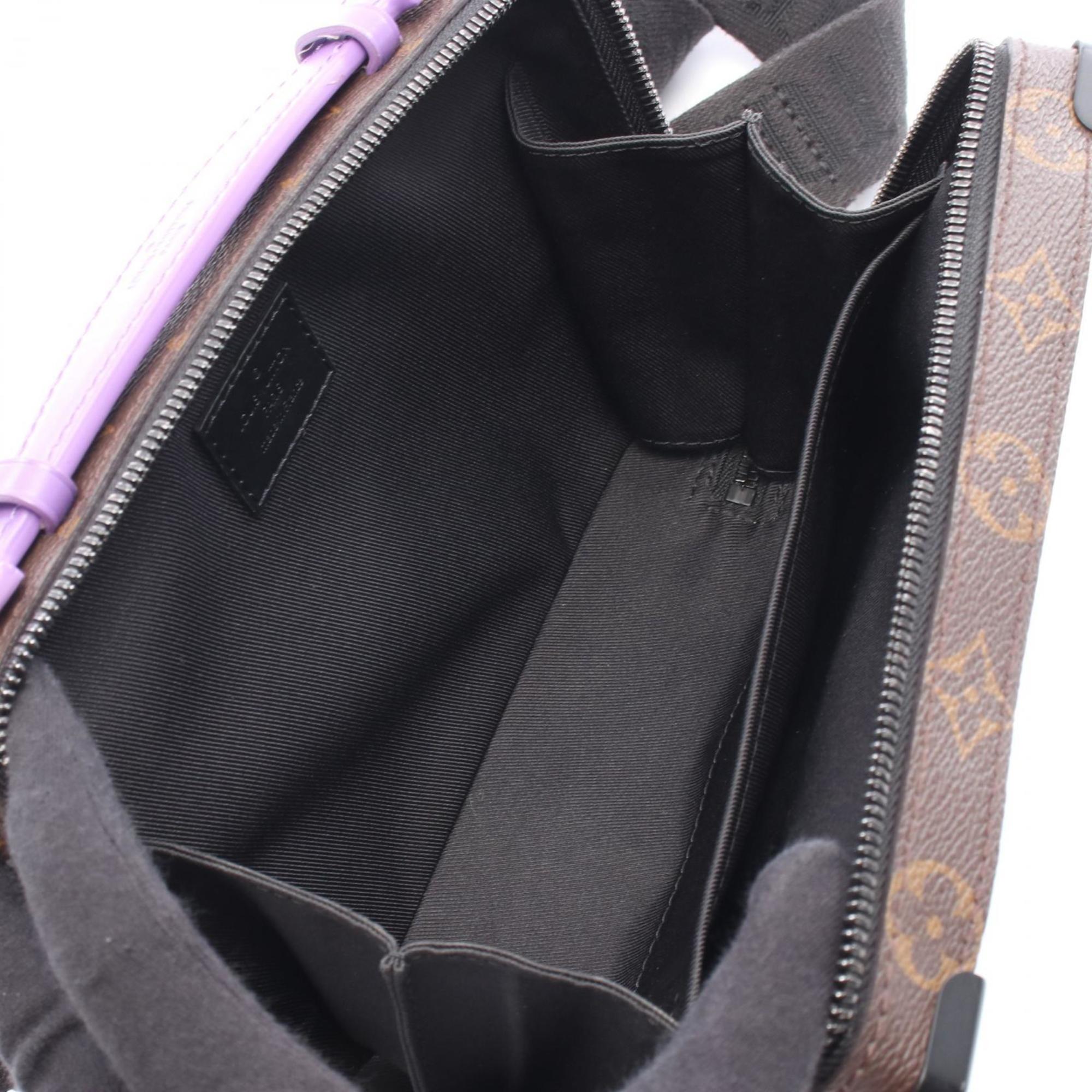 Louis Vuitton Brown Monogram Macassar Purple Coated Canvas Leather Handbag