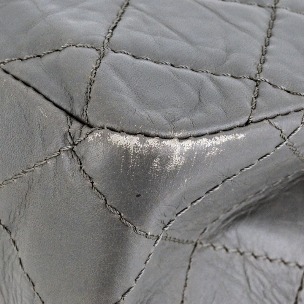 Chanel Gray Leather Shoulder Bag