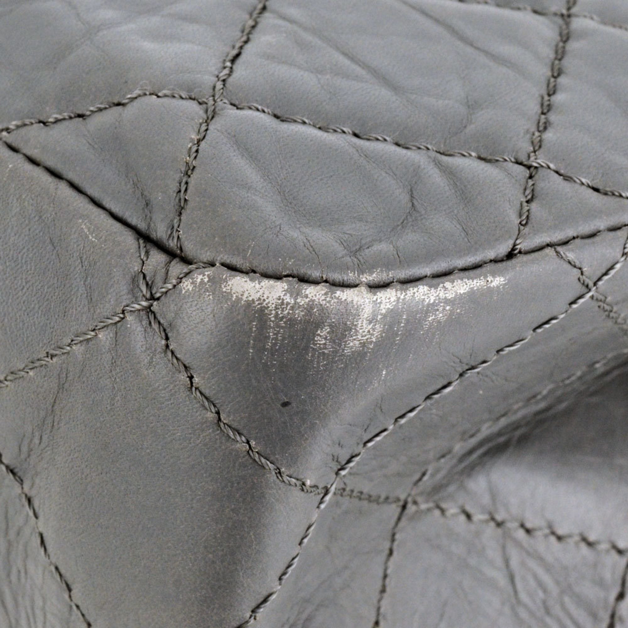 Chanel Gray Leather Shoulder Bag
