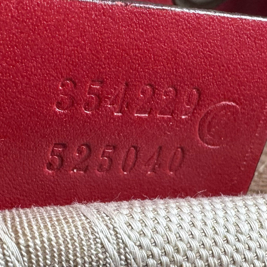 Gucci Red Color Leather Shoulder Bag (Pre-Owned)