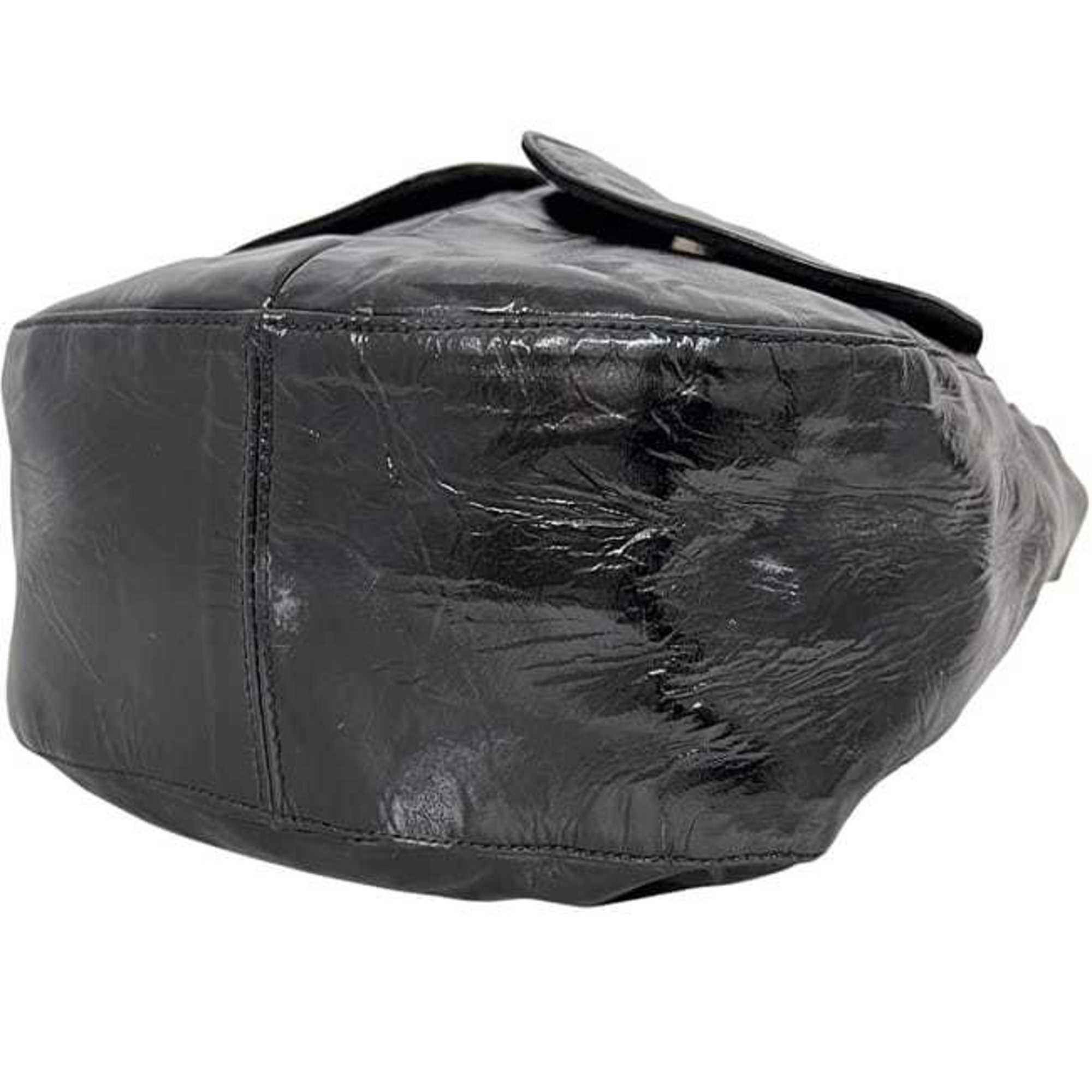 Prada Black Nero Patent Leather Handbag Tote Bag