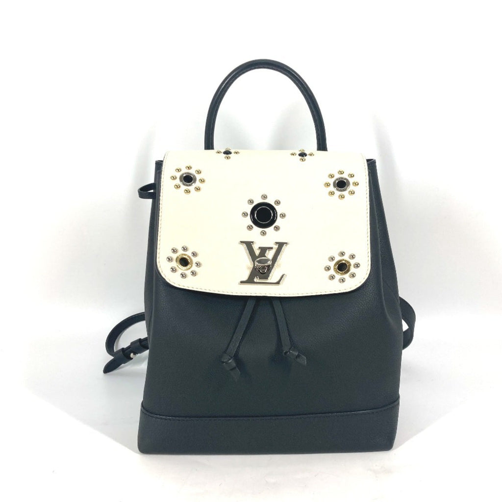 Louis Vuitton Black White Leather Backpack